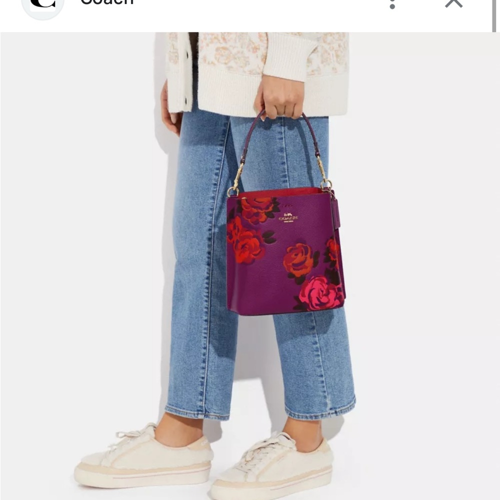 Coach Mollie Bucket Bag 22 With Jumbo Floral Print NWOT - Picture 6 of 7